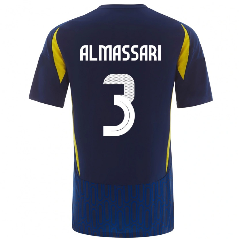 Danxen Dame Wadha Almassari #3 Blå Gul Bortetrøye Drakt Trøye 2024/25 Skjorter T-Skjorte