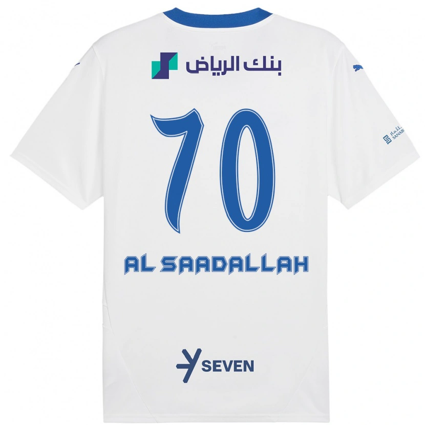 Danxen Dame Hessa Al-Saadallah #70 Hvit Blå Bortetrøye Drakt Trøye 2024/25 Skjorter T-Skjorte