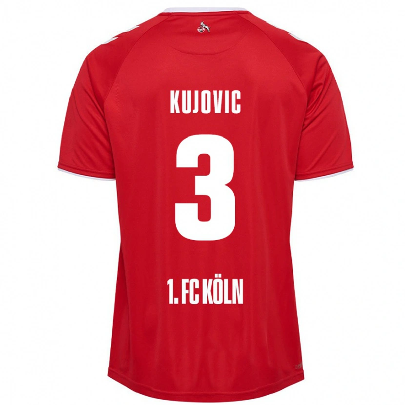 Danxen Dame Emin Kujovic #3 Rød Hvit Bortetrøye Drakt Trøye 2024/25 Skjorter T-Skjorte