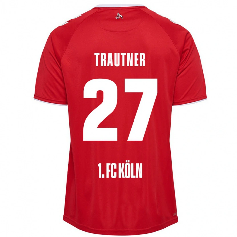 Danxen Dame Tobias Trautner #27 Rød Hvit Bortetrøye Drakt Trøye 2024/25 Skjorter T-Skjorte