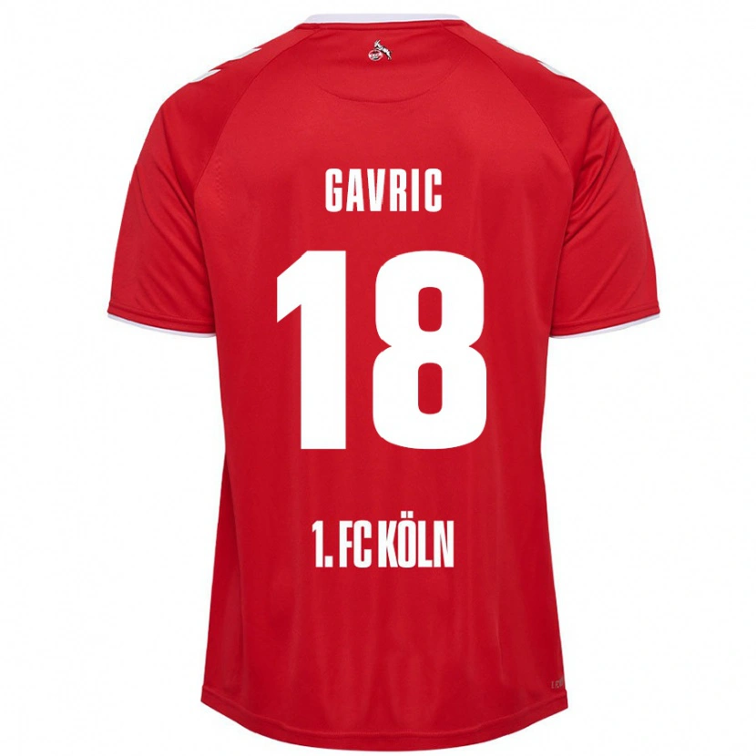 Danxen Dame Andrea Gavrić #18 Rød Hvit Bortetrøye Drakt Trøye 2024/25 Skjorter T-Skjorte