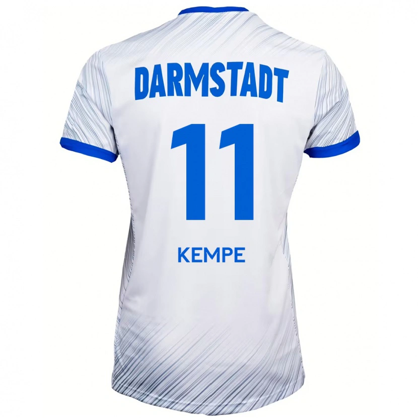 Danxen Dame Tobias Kempe #11 Hvit Blå Bortetrøye Drakt Trøye 2024/25 Skjorter T-Skjorte