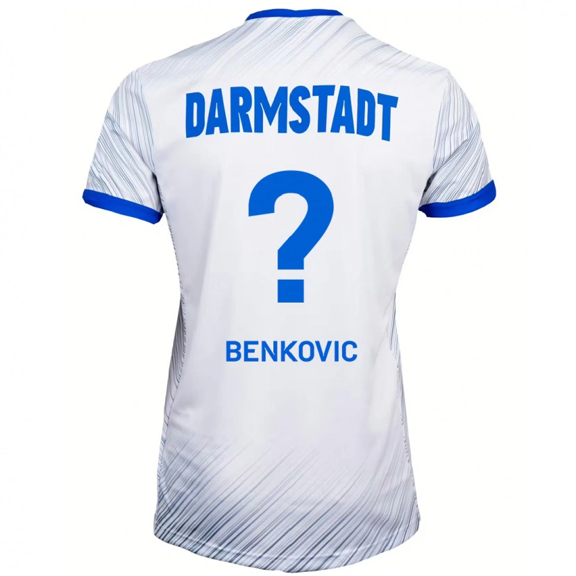 Danxen Dame Nikola Benkovic #0 Hvit Blå Bortetrøye Drakt Trøye 2024/25 Skjorter T-Skjorte
