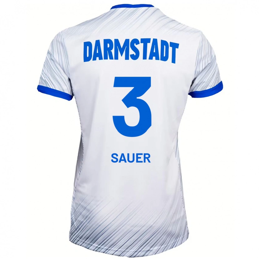 Danxen Dame Nick Sauer #3 Hvit Blå Bortetrøye Drakt Trøye 2024/25 Skjorter T-Skjorte