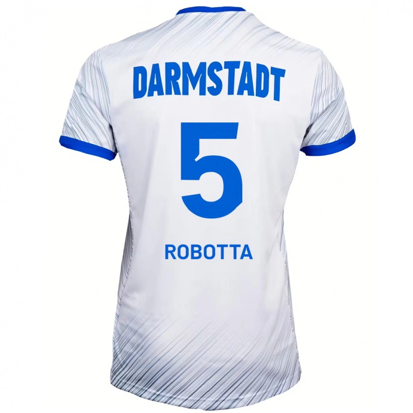 Danxen Dame Maurizio Robotta #5 Hvit Blå Bortetrøye Drakt Trøye 2024/25 Skjorter T-Skjorte