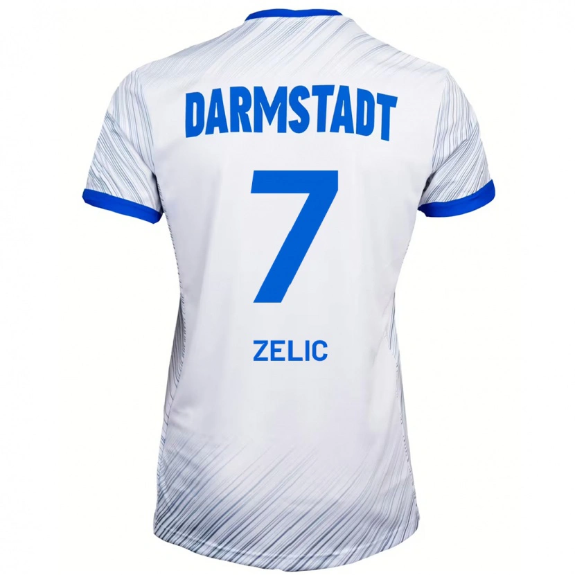 Danxen Dame Mateo Zelic #7 Hvit Blå Bortetrøye Drakt Trøye 2024/25 Skjorter T-Skjorte