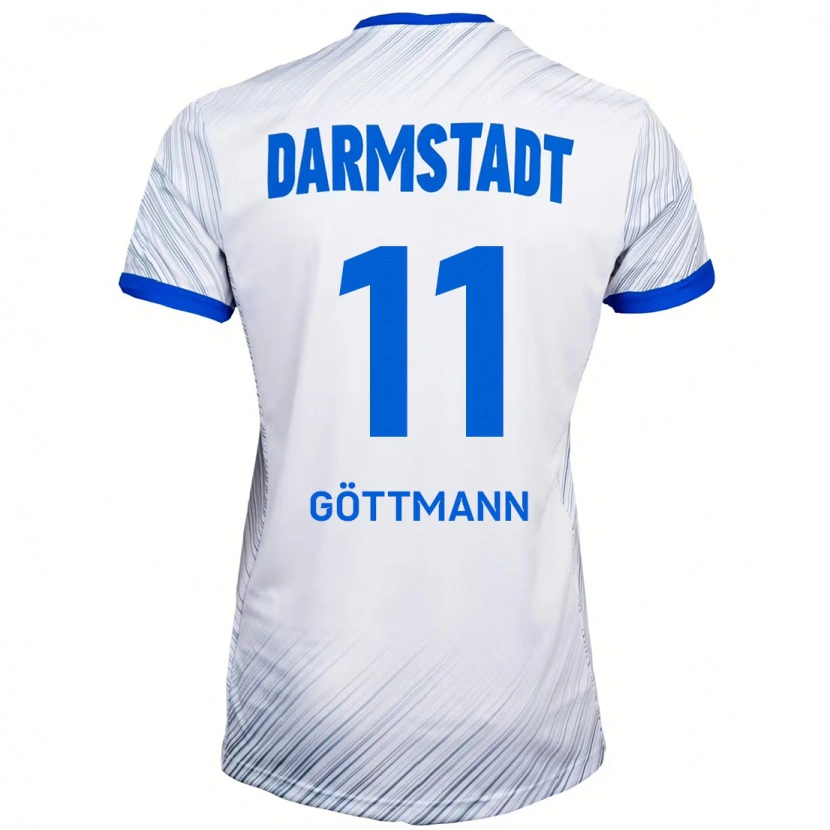 Danxen Dame Levin Göttmann #11 Hvit Blå Bortetrøye Drakt Trøye 2024/25 Skjorter T-Skjorte