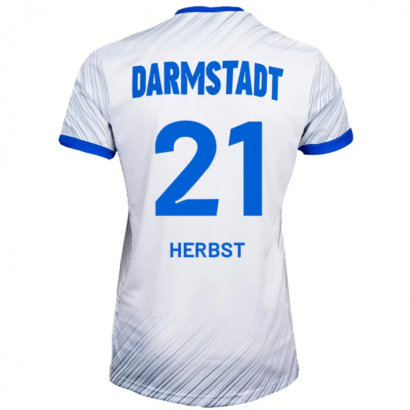 Danxen Dame Milian Herbst #21 Hvit Blå Bortetrøye Drakt Trøye 2024/25 Skjorter T-Skjorte