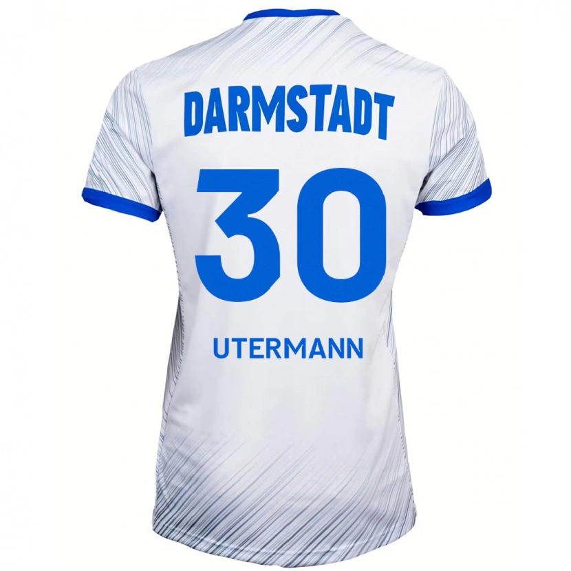 Danxen Dame Anton Utermann #30 Hvit Blå Bortetrøye Drakt Trøye 2024/25 Skjorter T-Skjorte