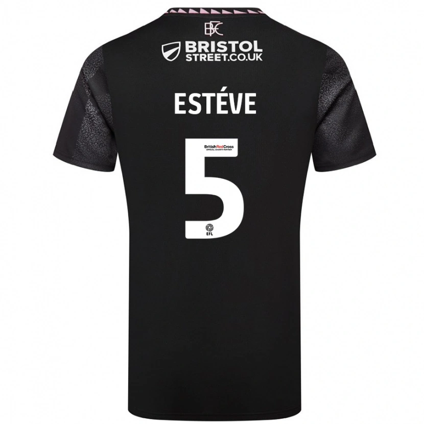 Danxen Dame Maxime Estève #5 Svart Bortetrøye Drakt Trøye 2024/25 Skjorter T-Skjorte