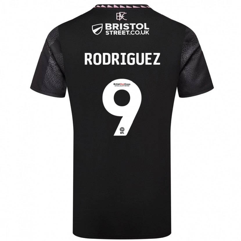 Danxen Dame Jay Rodríguez #9 Svart Bortetrøye Drakt Trøye 2024/25 Skjorter T-Skjorte
