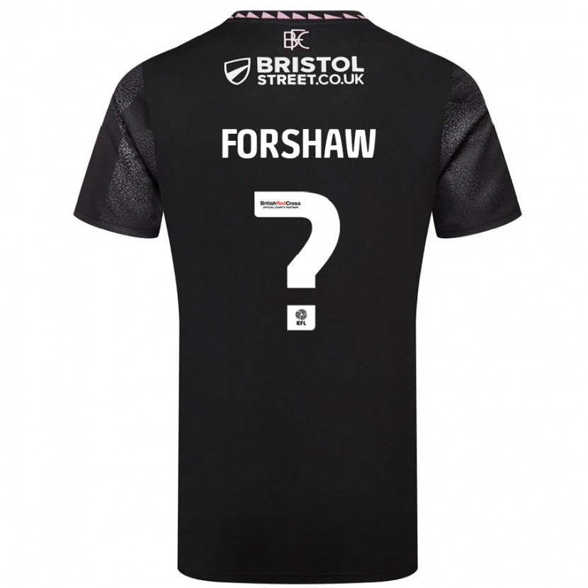 Danxen Dame Lewis Forshaw #0 Svart Bortetrøye Drakt Trøye 2024/25 Skjorter T-Skjorte