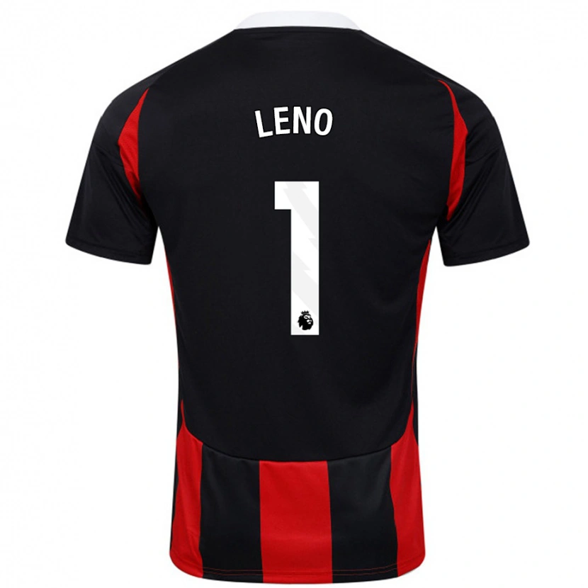 Danxen Dame Bernd Leno #1 Svart Rød Bortetrøye Drakt Trøye 2024/25 Skjorter T-Skjorte