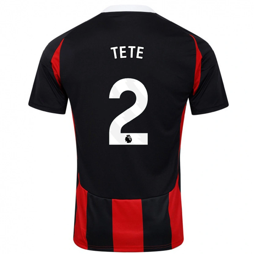 Danxen Dame Kenny Tete #2 Svart Rød Bortetrøye Drakt Trøye 2024/25 Skjorter T-Skjorte