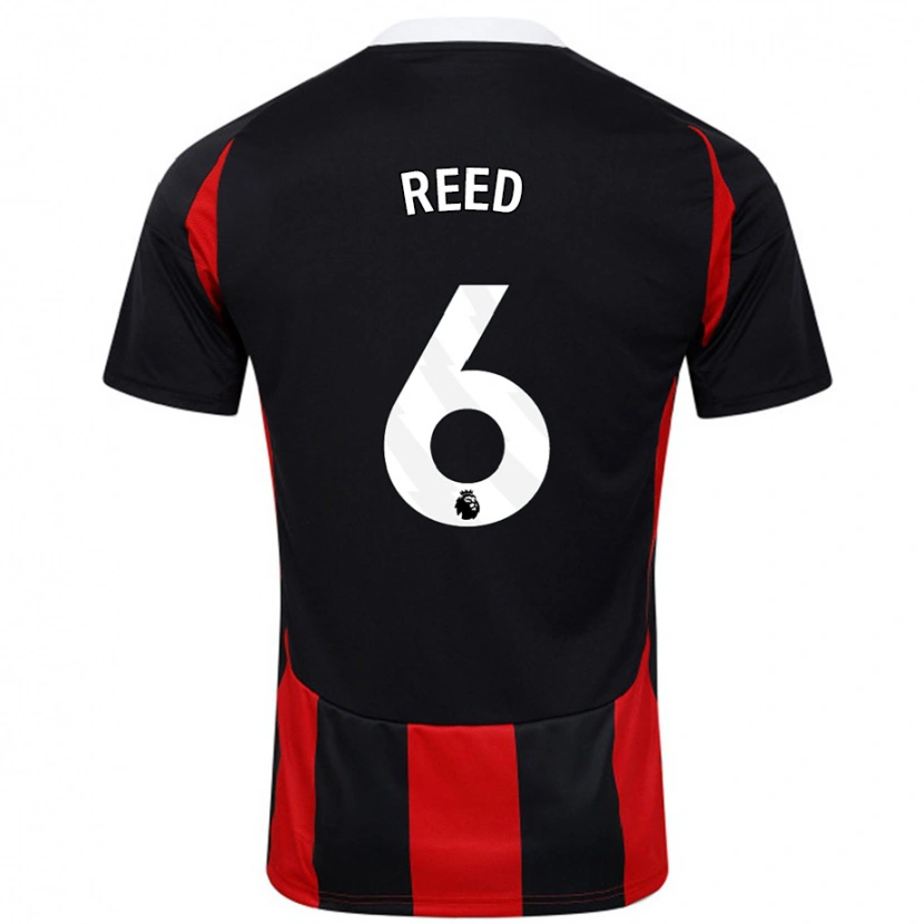 Danxen Dame Harrison Reed #6 Svart Rød Bortetrøye Drakt Trøye 2024/25 Skjorter T-Skjorte