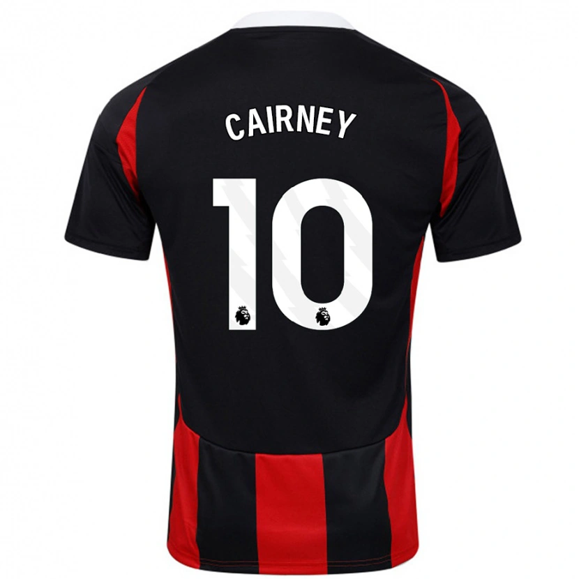 Danxen Dame Tom Cairney #10 Svart Rød Bortetrøye Drakt Trøye 2024/25 Skjorter T-Skjorte