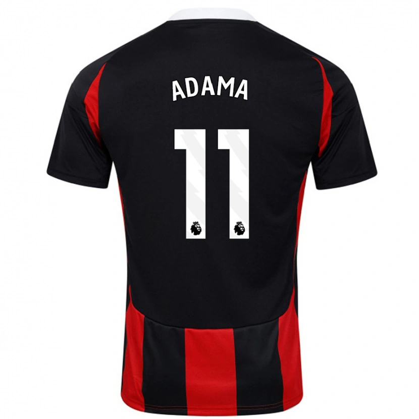 Danxen Dame Adama Traoré #11 Svart Rød Bortetrøye Drakt Trøye 2024/25 Skjorter T-Skjorte