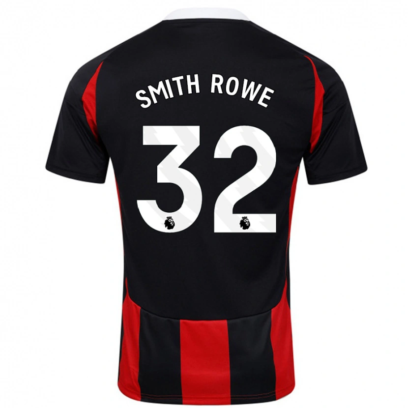 Danxen Dame Emile Smith Rowe #32 Svart Rød Bortetrøye Drakt Trøye 2024/25 Skjorter T-Skjorte