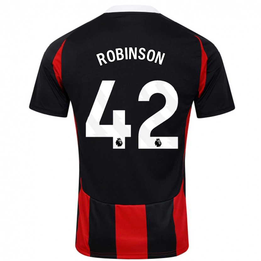 Danxen Dame Charlie Robinson #42 Svart Rød Bortetrøye Drakt Trøye 2024/25 Skjorter T-Skjorte
