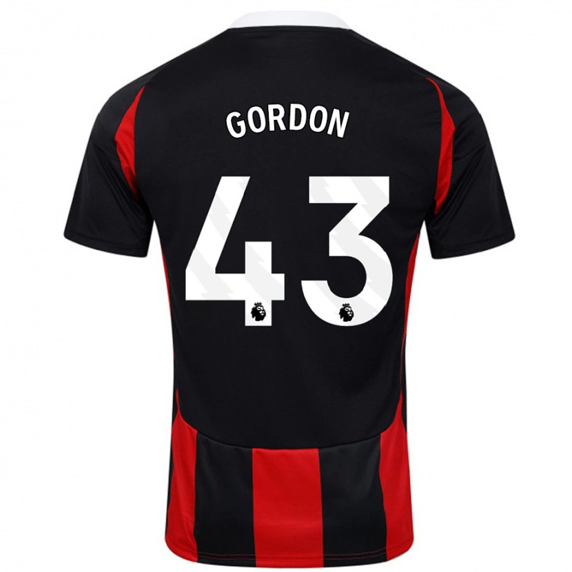 Danxen Dame Lemar Gordon #43 Svart Rød Bortetrøye Drakt Trøye 2024/25 Skjorter T-Skjorte