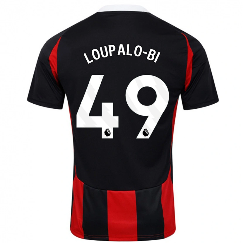 Danxen Dame Aaron Loupalo-Bi #49 Svart Rød Bortetrøye Drakt Trøye 2024/25 Skjorter T-Skjorte