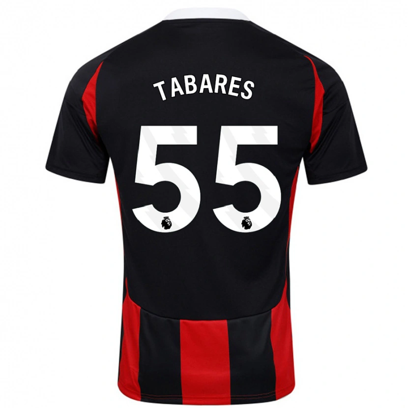 Danxen Dame Samuel Tabares #55 Svart Rød Bortetrøye Drakt Trøye 2024/25 Skjorter T-Skjorte
