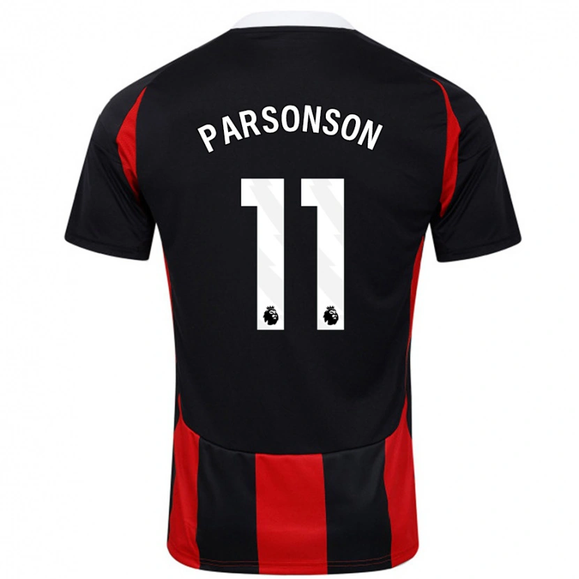 Danxen Dame Madi Parsonson #11 Svart Rød Bortetrøye Drakt Trøye 2024/25 Skjorter T-Skjorte