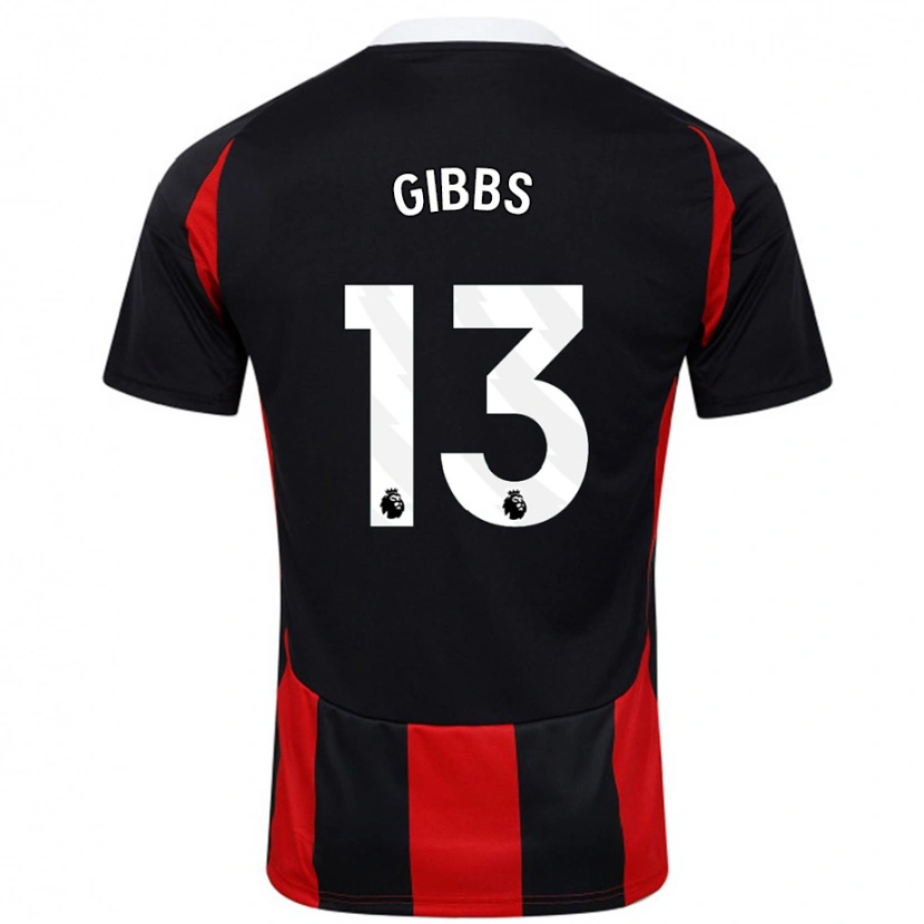 Danxen Dame Frankie Gibbs #13 Svart Rød Bortetrøye Drakt Trøye 2024/25 Skjorter T-Skjorte