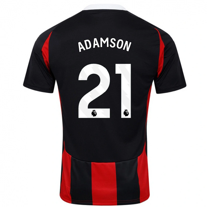 Danxen Dame Sasha Adamson #21 Svart Rød Bortetrøye Drakt Trøye 2024/25 Skjorter T-Skjorte