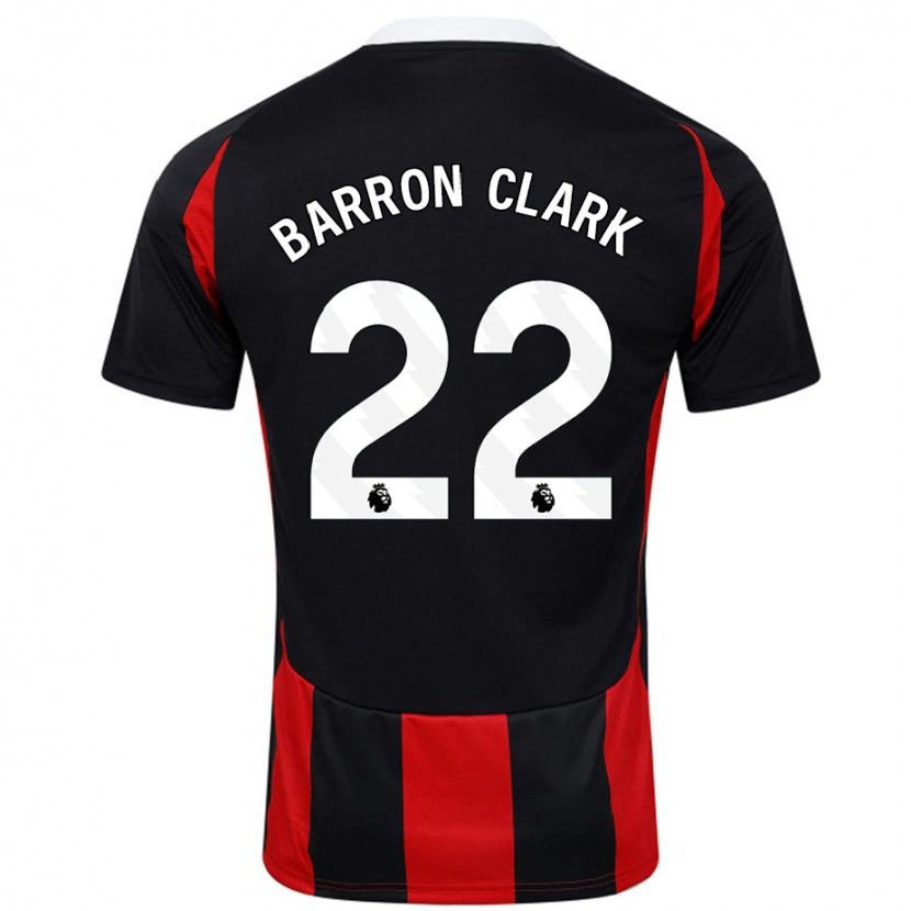 Danxen Dame Betty Barron-Clark #22 Svart Rød Bortetrøye Drakt Trøye 2024/25 Skjorter T-Skjorte