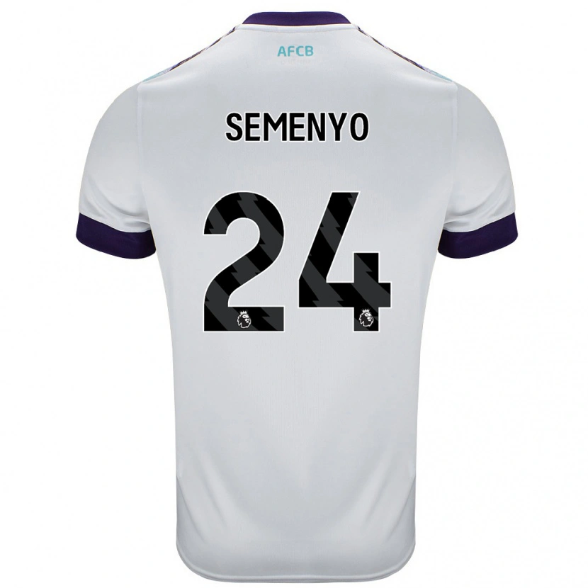 Danxen Dame Antoine Semenyo #24 Hvit Grønn Lilla Bortetrøye Drakt Trøye 2024/25 Skjorter T-Skjorte