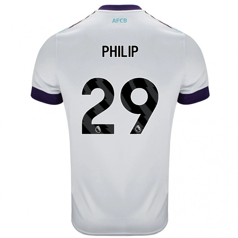 Danxen Dame Philip Billing #29 Hvit Grønn Lilla Bortetrøye Drakt Trøye 2024/25 Skjorter T-Skjorte