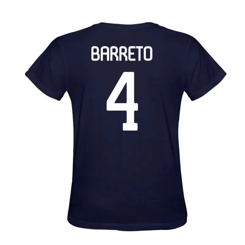 Mann Mickael Barreto #4 Mørkeblå Drakt T-skjorte Design Trøye Skjorter