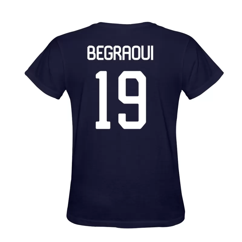 Mann Yanis Begraoui #19 Mørkeblå Drakt T-skjorte Design Trøye Skjorter