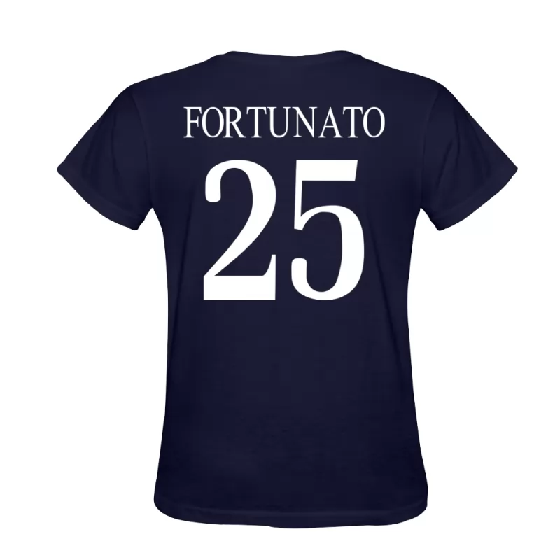 Mann Jacopo Fortunato #25 Mørkeblå Drakt T-skjorte Design Trøye Skjorter