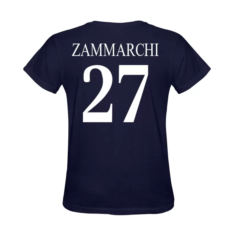 Mann Andrea Zammarchi #27 Mørkeblå Drakt T-skjorte Design Trøye Skjorter