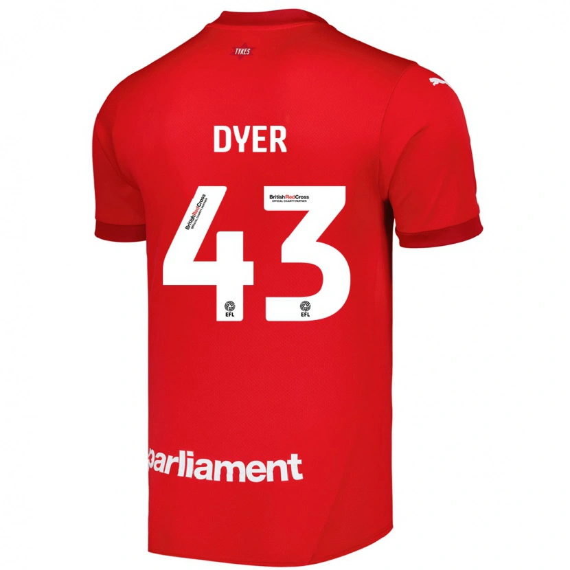 Danxen Barn Josiah Dyer #43 Rød Hjemmetrøye Drakt Trøye 2024/25 Skjorter T-Skjorte