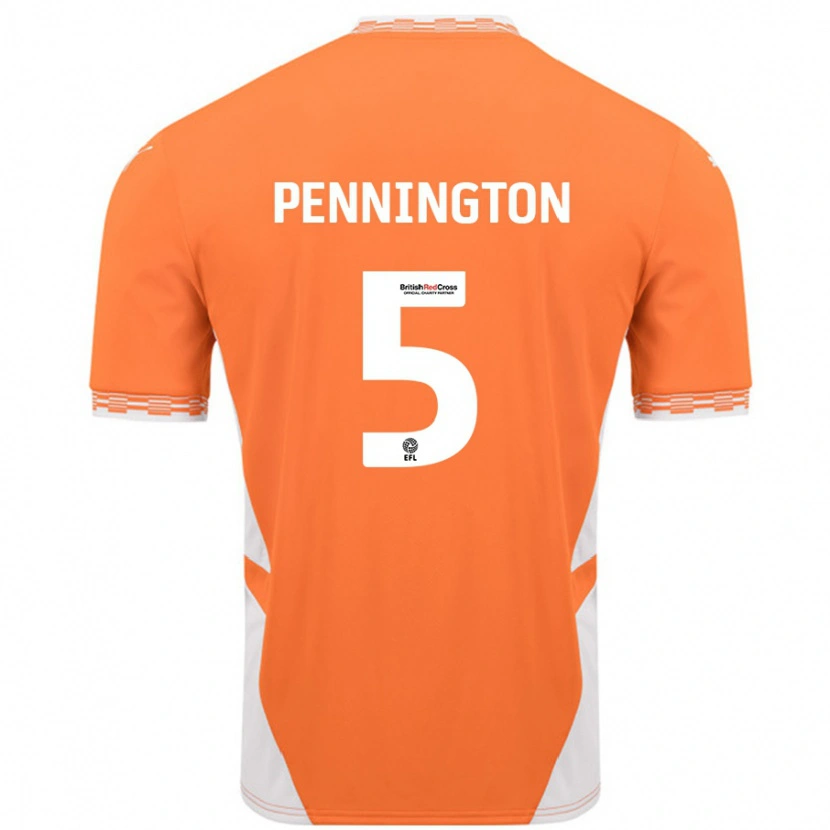 Danxen Barn Matthew Pennington #5 Oransje Hvit Hjemmetrøye Drakt Trøye 2024/25 Skjorter T-Skjorte