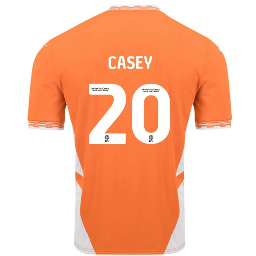 Danxen Barn Oliver Casey #20 Oransje Hvit Hjemmetrøye Drakt Trøye 2024/25 Skjorter T-Skjorte