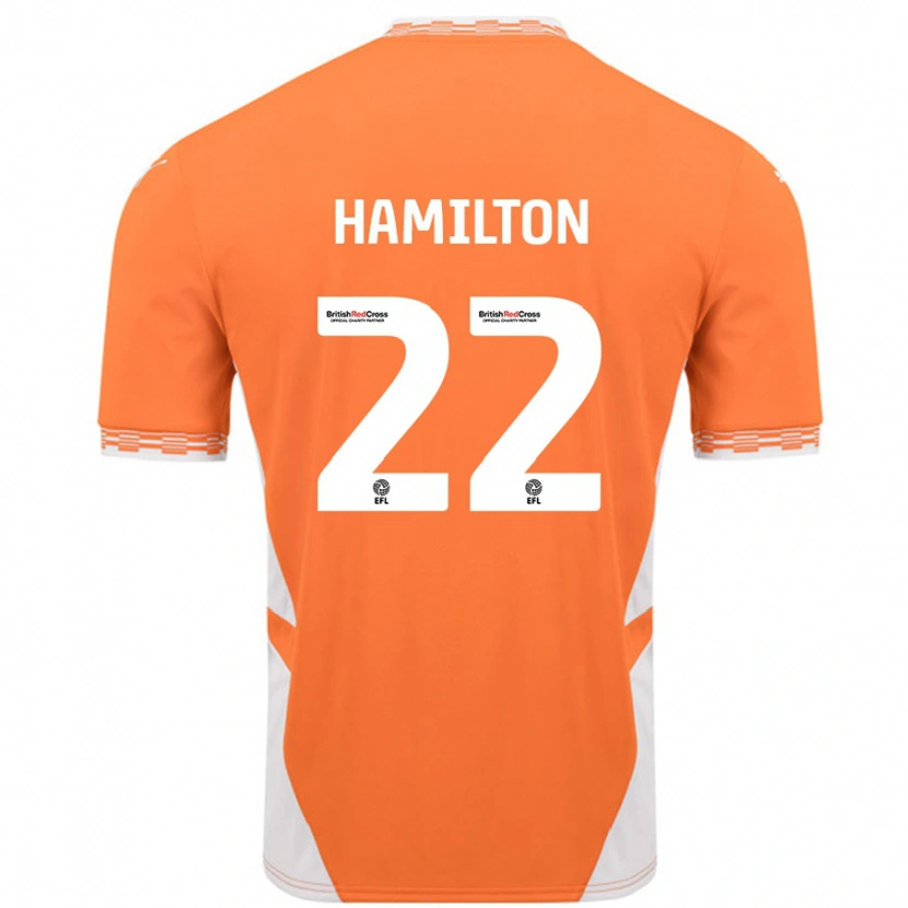 Danxen Barn Cj Hamilton #22 Oransje Hvit Hjemmetrøye Drakt Trøye 2024/25 Skjorter T-Skjorte