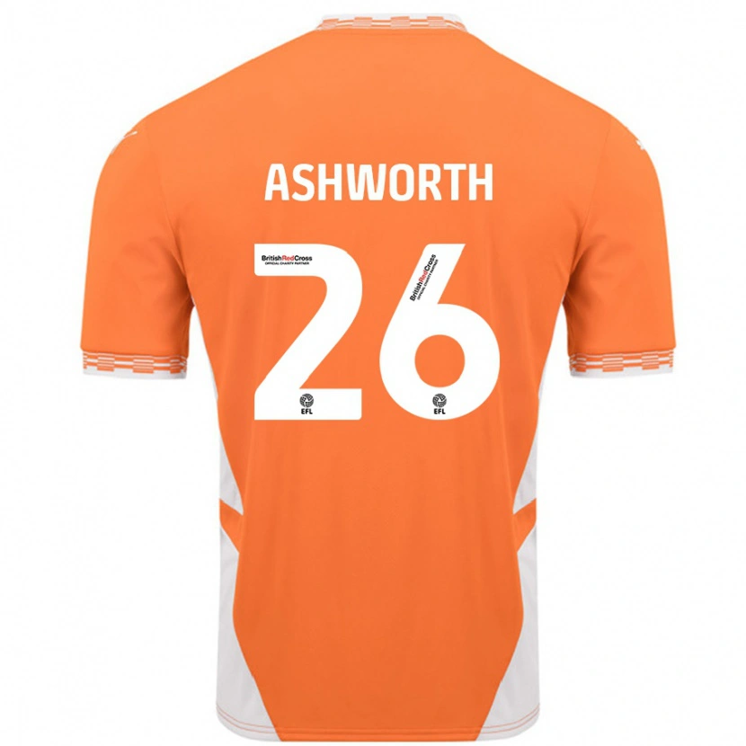 Danxen Barn Zac Ashworth #26 Oransje Hvit Hjemmetrøye Drakt Trøye 2024/25 Skjorter T-Skjorte