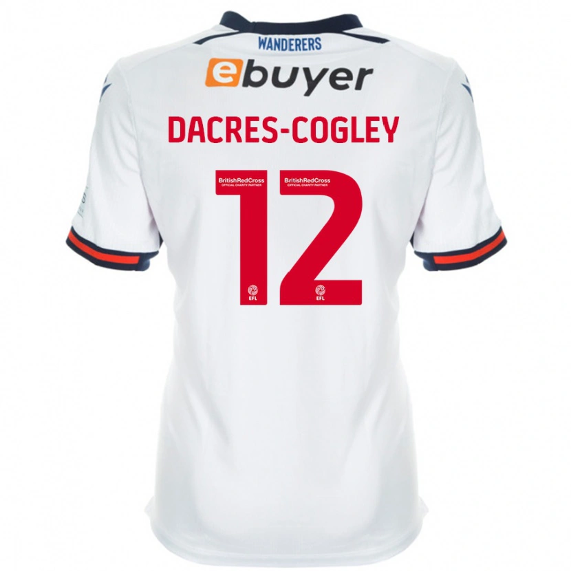 Danxen Barn Josh Dacres-Cogley #12 Hvit Hjemmetrøye Drakt Trøye 2024/25 Skjorter T-Skjorte