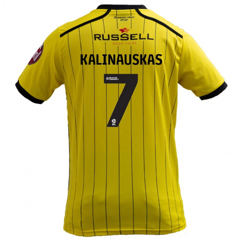 Danxen Barn Tomas Kalinauskas #7 Gul Hjemmetrøye Drakt Trøye 2024/25 Skjorter T-Skjorte