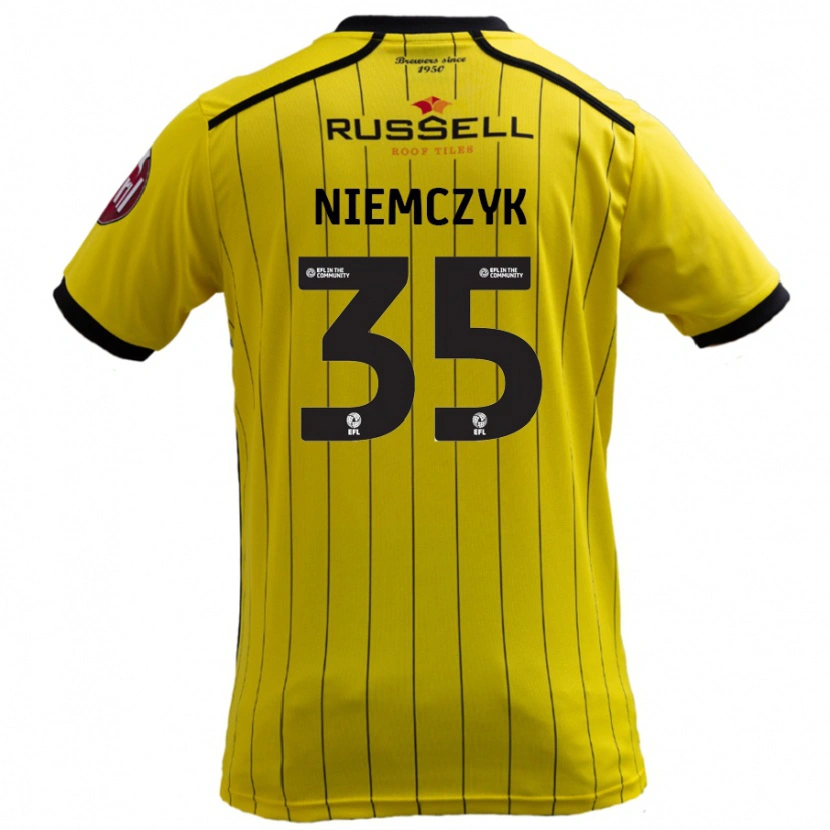Danxen Barn Jakub Niemczyk #35 Gul Hjemmetrøye Drakt Trøye 2024/25 Skjorter T-Skjorte
