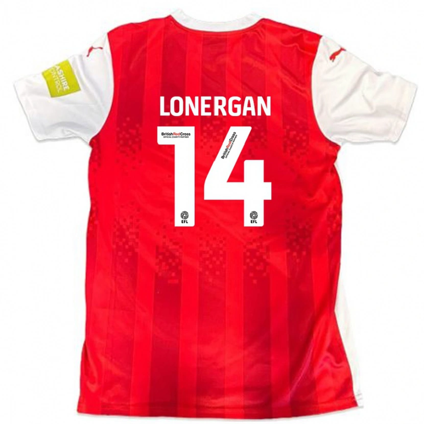 Danxen Barn Tommy Lonergan #14 Rød Hvit Hjemmetrøye Drakt Trøye 2024/25 Skjorter T-Skjorte