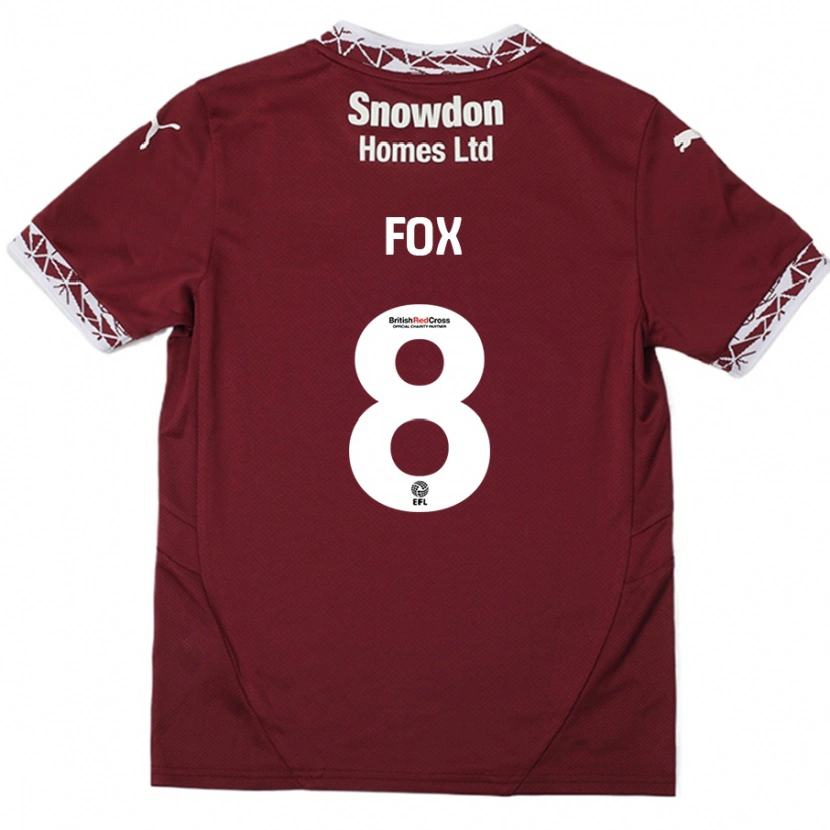 Danxen Barn Ben Fox #8 Burgund Hjemmetrøye Drakt Trøye 2024/25 Skjorter T-Skjorte