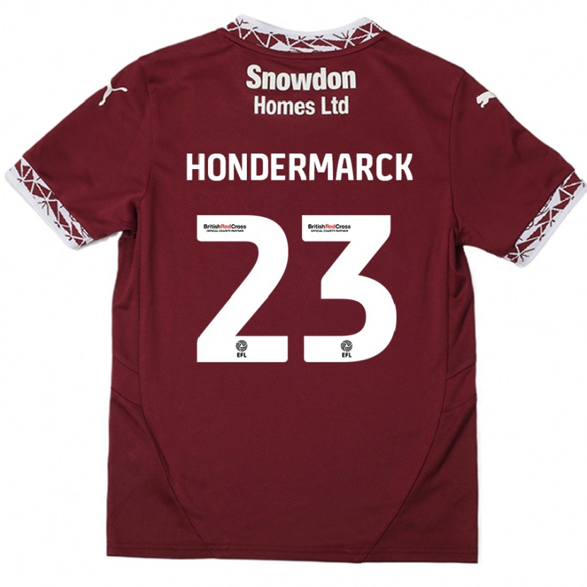 Danxen Barn William Hondermarck #23 Burgund Hjemmetrøye Drakt Trøye 2024/25 Skjorter T-Skjorte