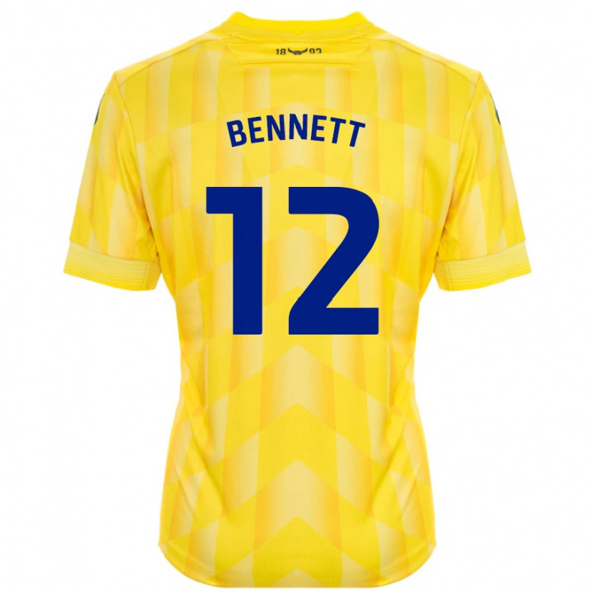 Danxen Barn Joe Bennett #12 Gul Hjemmetrøye Drakt Trøye 2024/25 Skjorter T-Skjorte