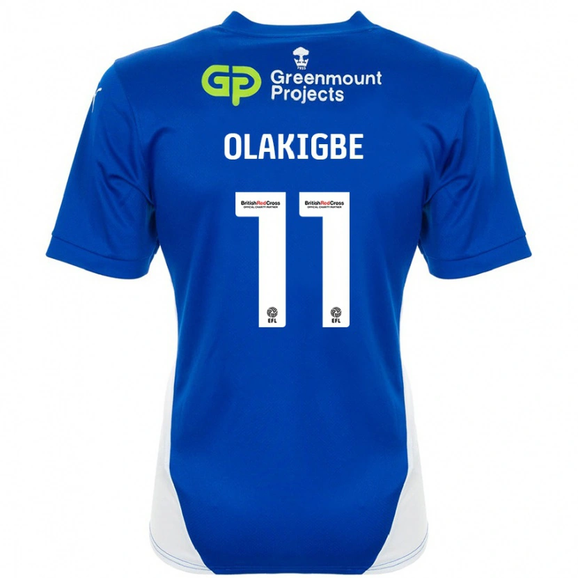 Danxen Barn Michael Olakigbe #11 Blå Hvit Hjemmetrøye Drakt Trøye 2024/25 Skjorter T-Skjorte