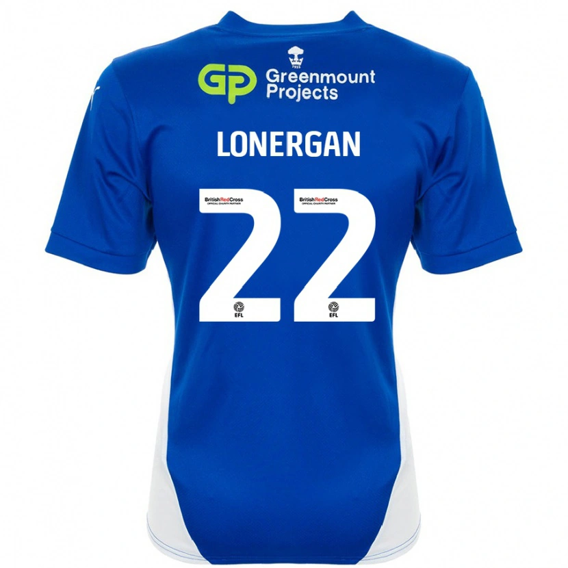Danxen Barn Andy Lonergan #22 Blå Hvit Hjemmetrøye Drakt Trøye 2024/25 Skjorter T-Skjorte